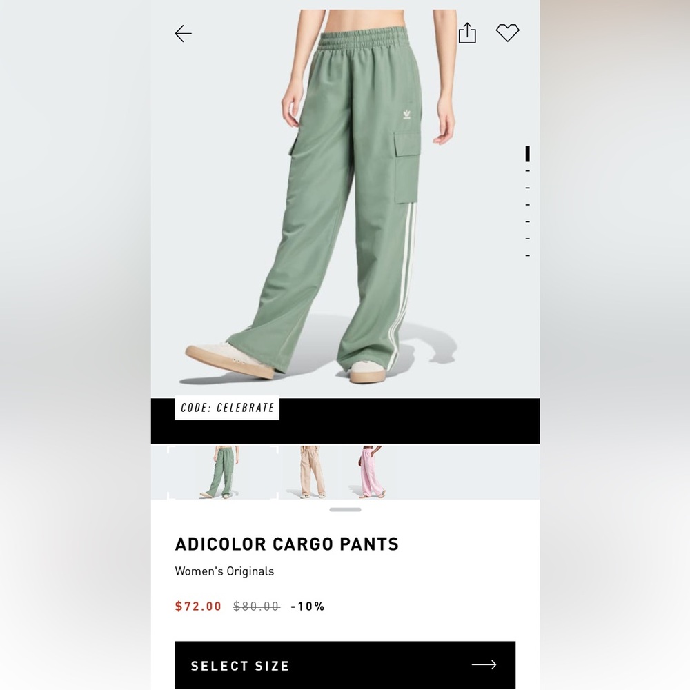 Adidas cargo pants.